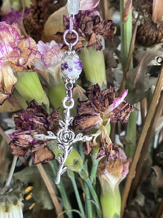 Fluorite // Porcelain 3-decade pocket rosary handmade