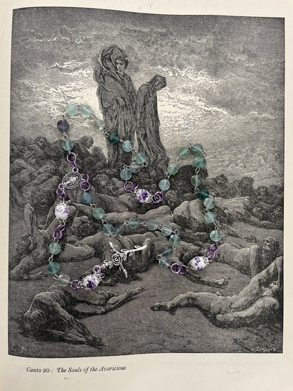 Fluorite // Porcelain 3-decade pocket rosary handmade