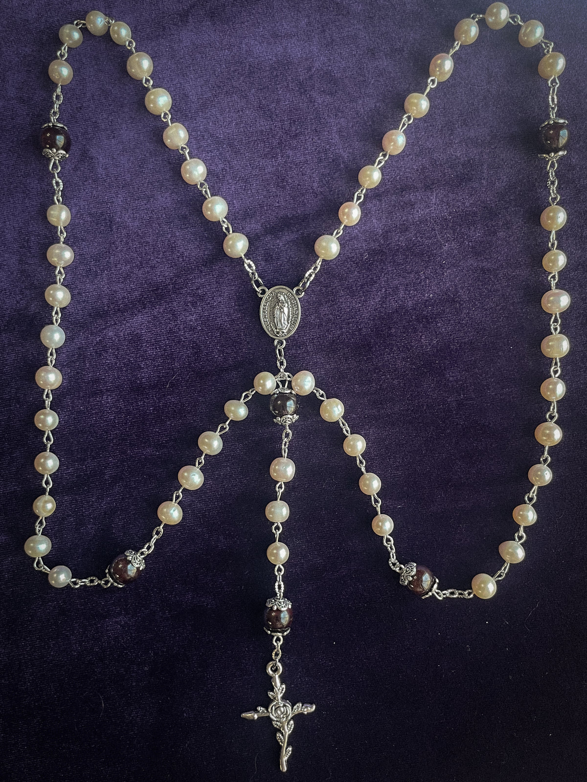 Guadalupe Rosary, Pearl and Amythyst