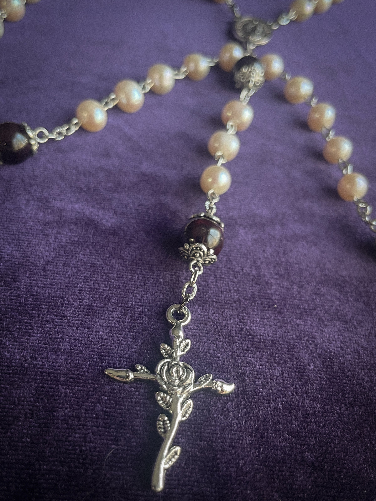 Guadalupe Rosary, Pearl and Amythyst